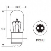 PX15D 25.1 T19: PX15D 25.1 T19 base with transverse and V filaments from £0.01 each